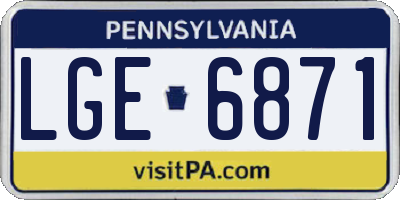 PA license plate LGE6871