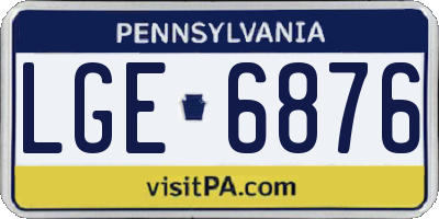 PA license plate LGE6876