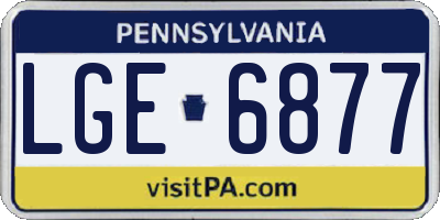 PA license plate LGE6877