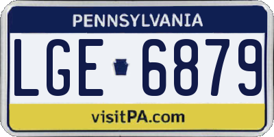 PA license plate LGE6879