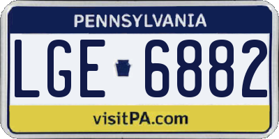 PA license plate LGE6882