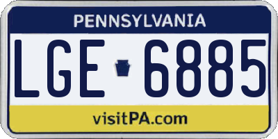 PA license plate LGE6885