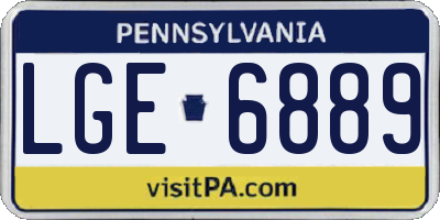 PA license plate LGE6889