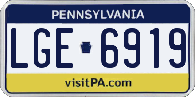PA license plate LGE6919