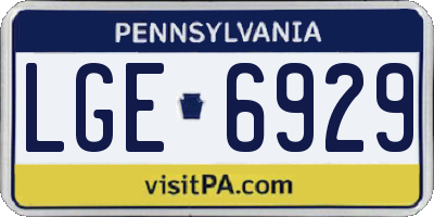 PA license plate LGE6929