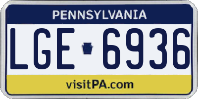 PA license plate LGE6936