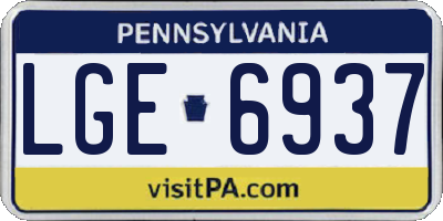PA license plate LGE6937