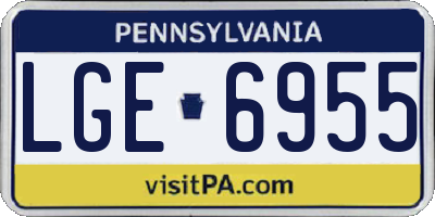 PA license plate LGE6955