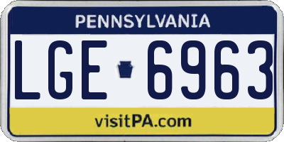 PA license plate LGE6963