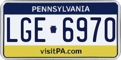 PA license plate LGE6970