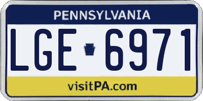 PA license plate LGE6971