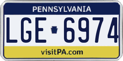 PA license plate LGE6974