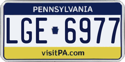 PA license plate LGE6977