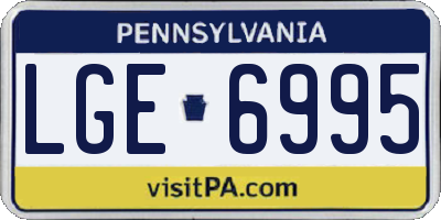 PA license plate LGE6995