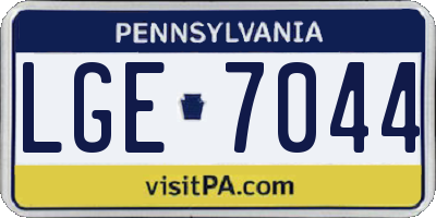 PA license plate LGE7044