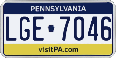 PA license plate LGE7046