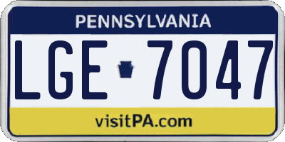 PA license plate LGE7047