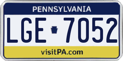 PA license plate LGE7052