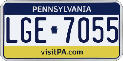 PA license plate LGE7055