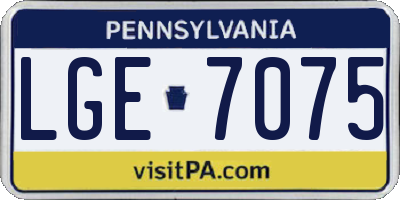 PA license plate LGE7075