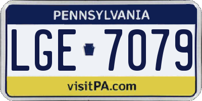 PA license plate LGE7079