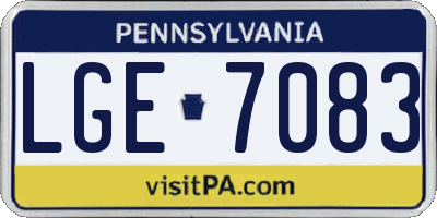 PA license plate LGE7083