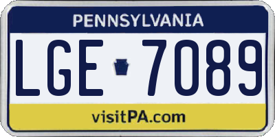 PA license plate LGE7089