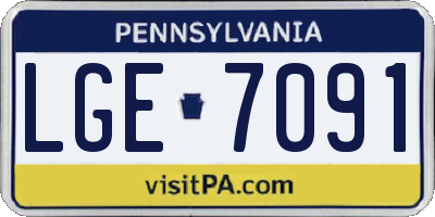 PA license plate LGE7091