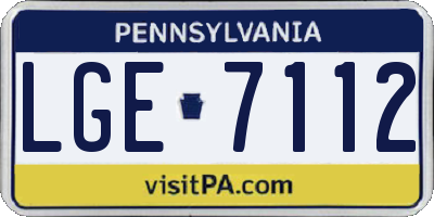 PA license plate LGE7112