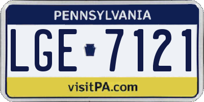 PA license plate LGE7121