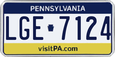 PA license plate LGE7124