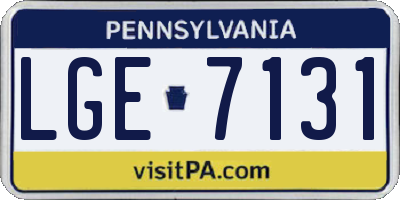 PA license plate LGE7131
