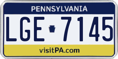 PA license plate LGE7145