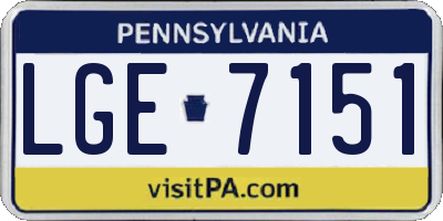 PA license plate LGE7151
