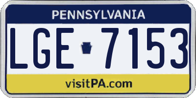 PA license plate LGE7153