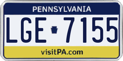 PA license plate LGE7155