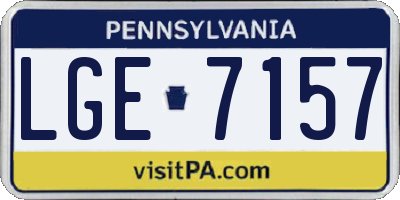 PA license plate LGE7157