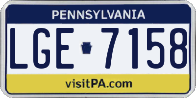 PA license plate LGE7158