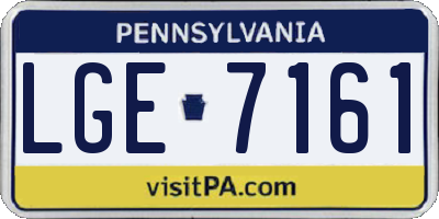 PA license plate LGE7161