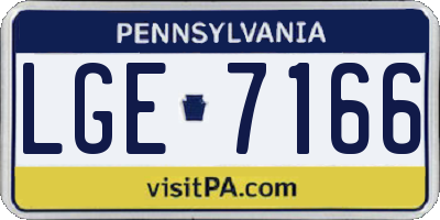 PA license plate LGE7166