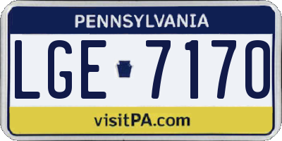 PA license plate LGE7170