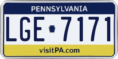 PA license plate LGE7171