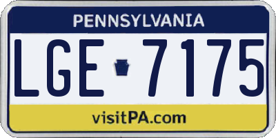 PA license plate LGE7175