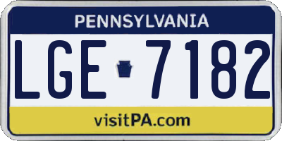 PA license plate LGE7182