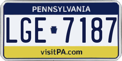 PA license plate LGE7187