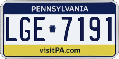 PA license plate LGE7191