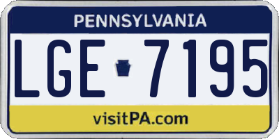 PA license plate LGE7195