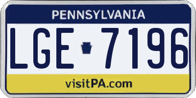 PA license plate LGE7196
