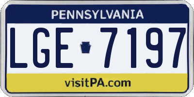 PA license plate LGE7197