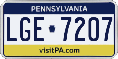 PA license plate LGE7207